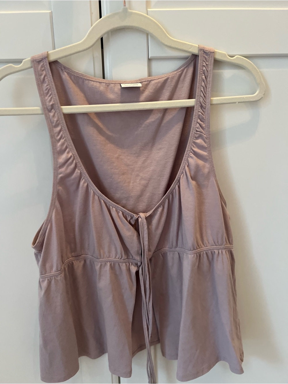 Aritzia Sunday Best Dusty Lavender Tie-Front Peplum Tank
